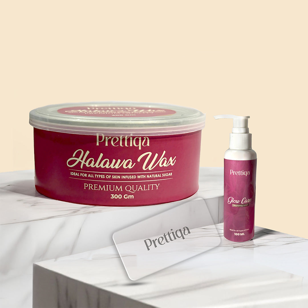Prettiqa Halawa  Wax - 300g + Free Wax Applicator+ soothing Moisturizing Lotion Bundle